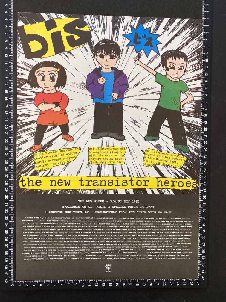 BIS - THE NEW TRANSISTOR HEROES - 1996 VINTAGE POSTER SIZE ADVERT Z1