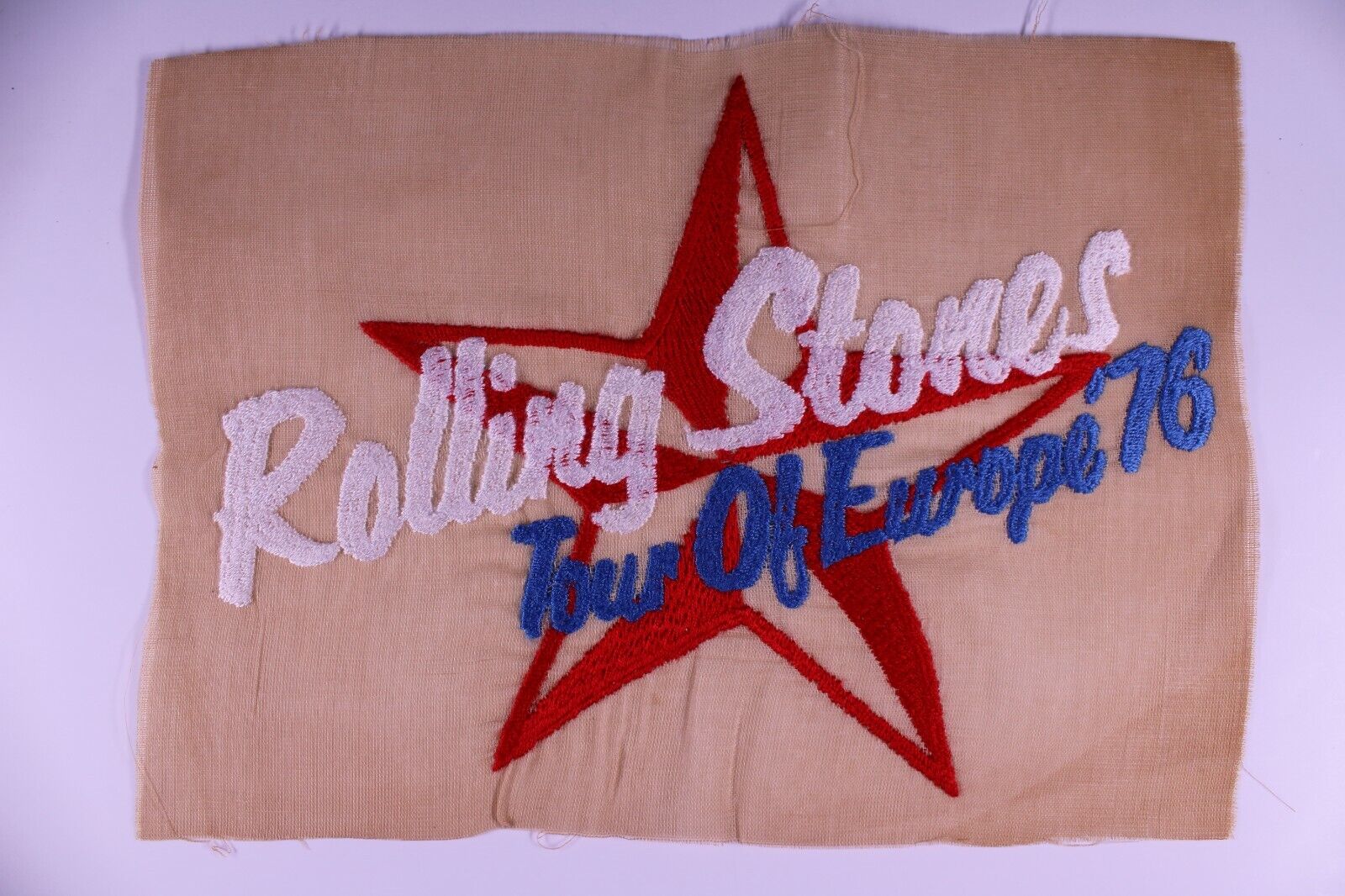 Rolling Stones Artwork Vintage Original Embroidered Crew Shirt Sampler 1976