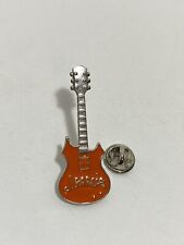 J. Jerry Garcia Red Silver Guitar Enameled Collectors Pin Tie Tack Grateful Dead picture