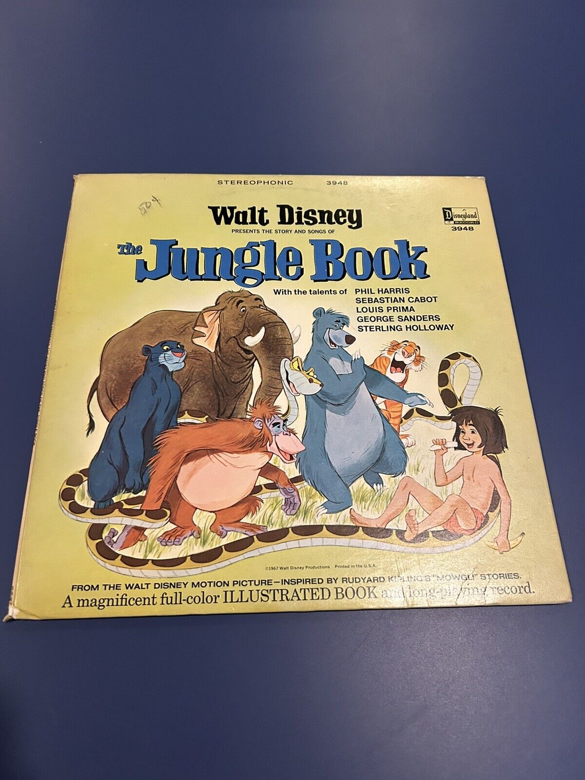 The Jungle Book Vinyl Record 1967 Disneyland ‎– 3948 + Booklet VG Mowgli