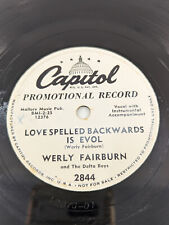 Love Spelled Backwards is Evol WERLY FAIRBURN 78 RPM Country RARE Promo VG+ picture