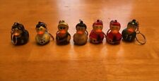 Lot Of 7 Mini Rubber Duck Keychain 1” Soccer football guitar picture