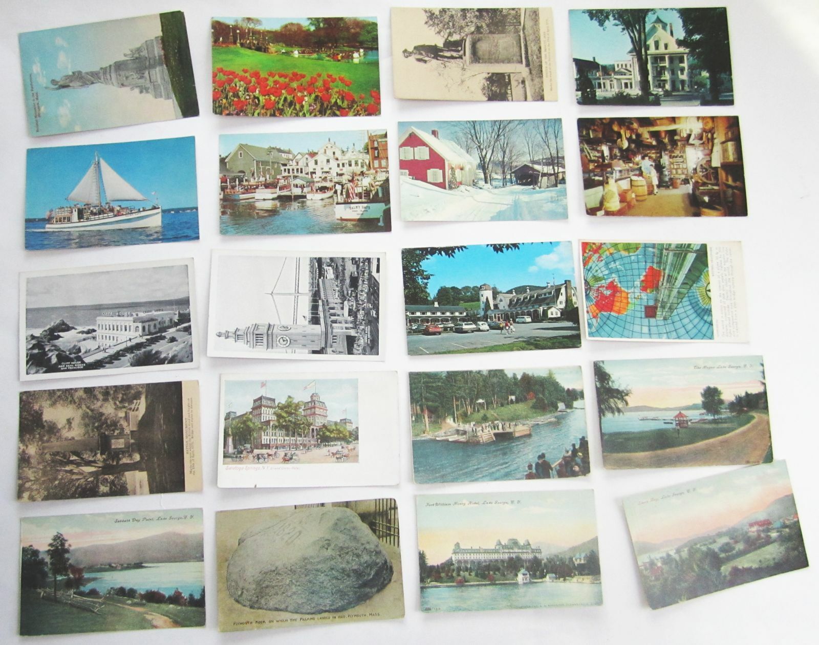 Lot of 29 Vintage Postcards 1930s-1960s New England Plymouth Rock Most Unused
