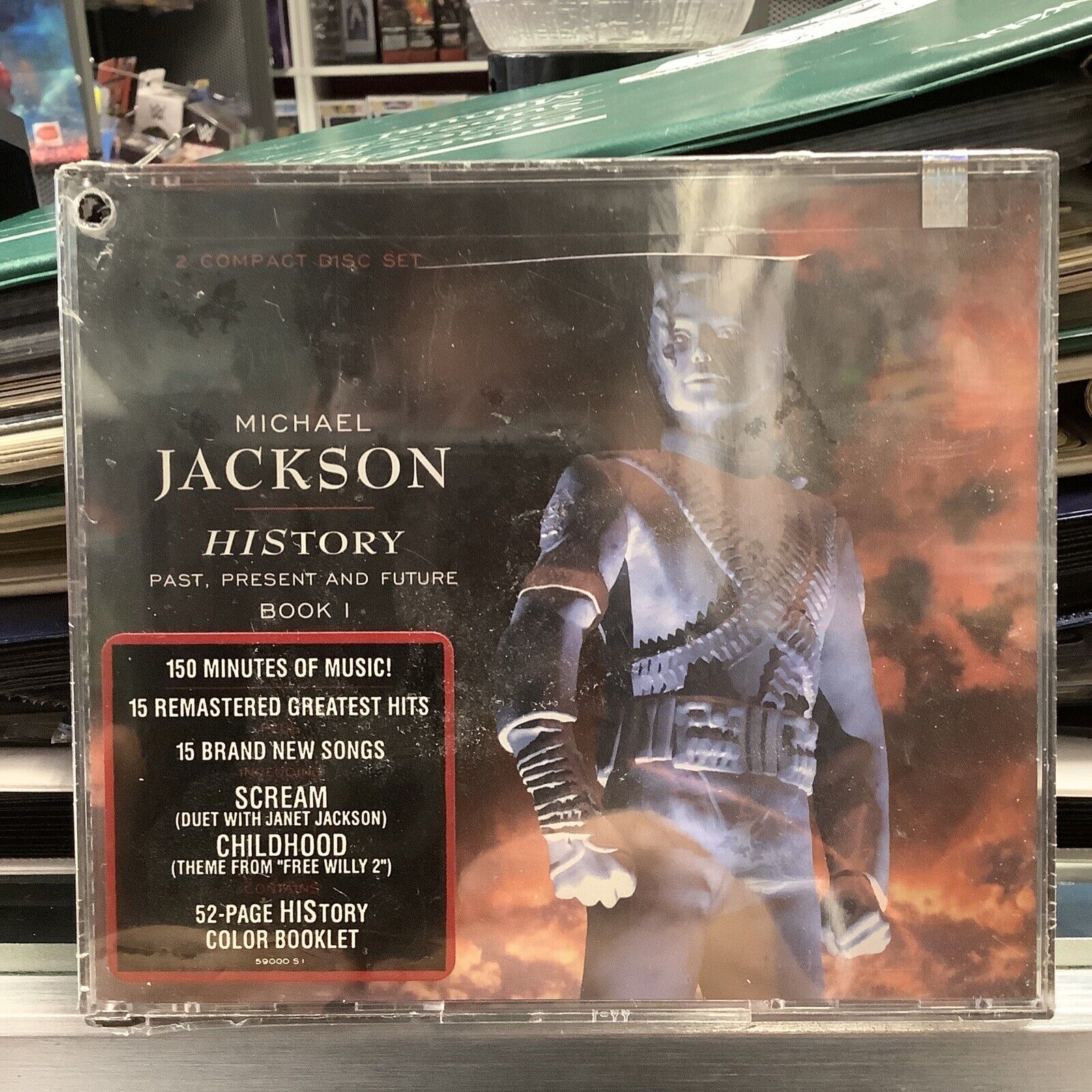 Michael Jackson HIStory Past, Present Future Book 1 CD Sealed W/ Drill Hole