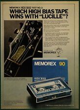 Memorex Cassette Tape B.B. King Lucille Gibson Guitar Vintage Print Ad 1980 picture