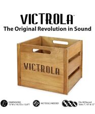 Victrola Wooden Record Crate, Wood Color picture