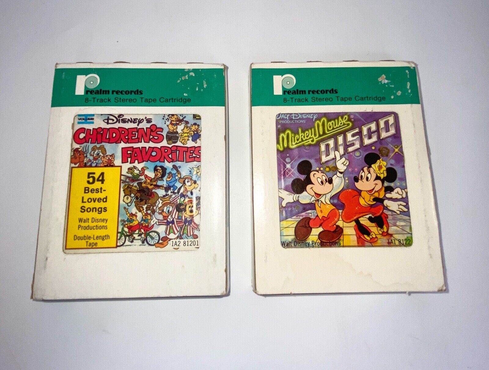 Vtg. 1979 Lot of 2 Walt Disney 8-Track Tape Mickey Mouse Disco & Children\'s Fav.