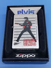 Zippo Elvis Presley Playing Guitar Brushed Chrome 24474 picture