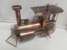 Vintage Copper Brutalist Tin Metal Train Music Box - Tested Works picture