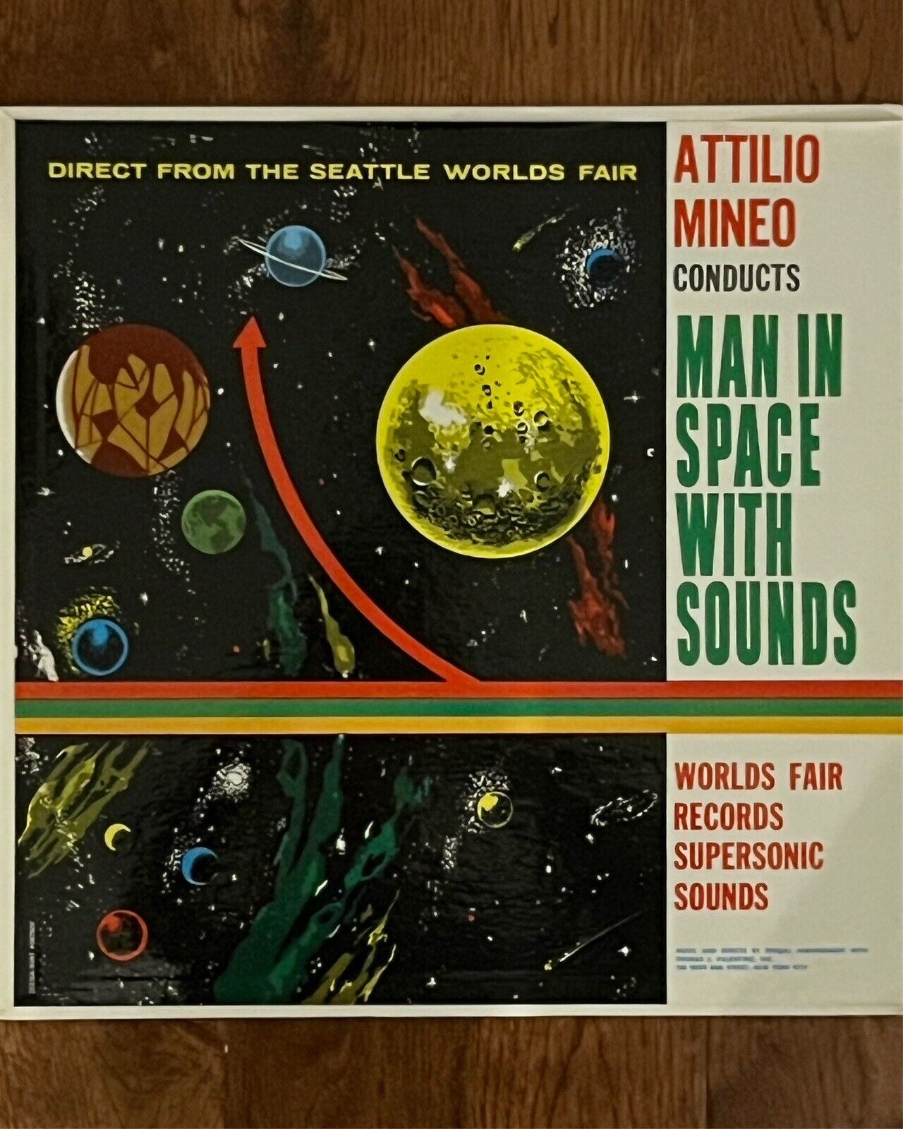Man In Space With Sounds LP Album Attilio Mineo Seattle Worlds Fair 1962 VG+/NM
