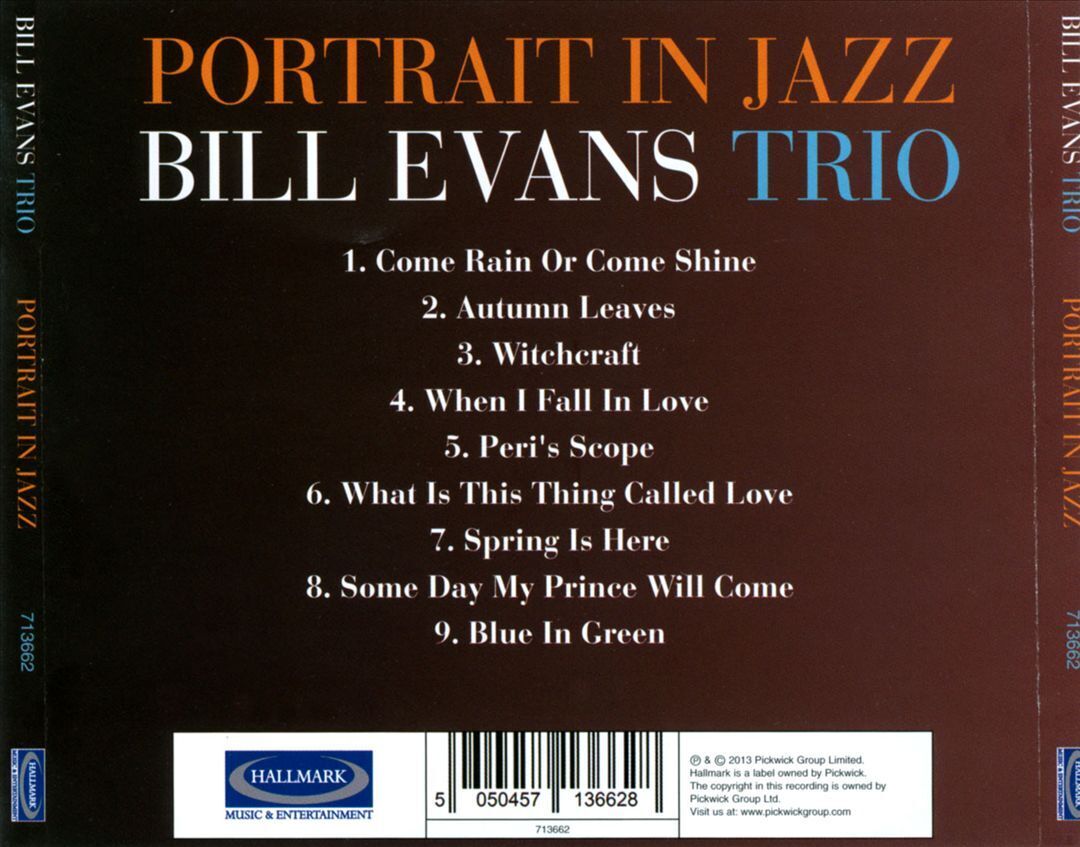 BILL EVANS (PIANO)/BILL EVANS TRIO (PIANO) - PORTRAIT IN JAZZ NEW CD