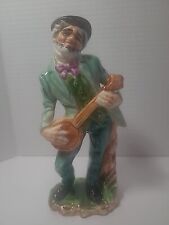 Ceramic (9 in) Man Playing A Banjo. Handcrafted  In Haiti. picture