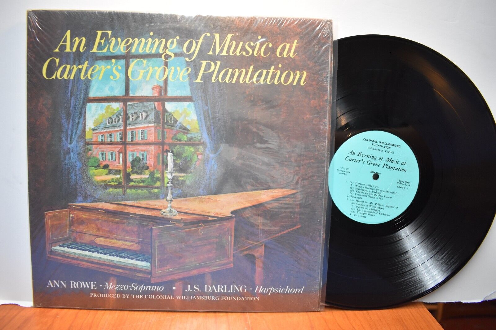 Ann Rowe J.S. Darling Evening of Music Carter’s Grove LP Williamsburg Foundation