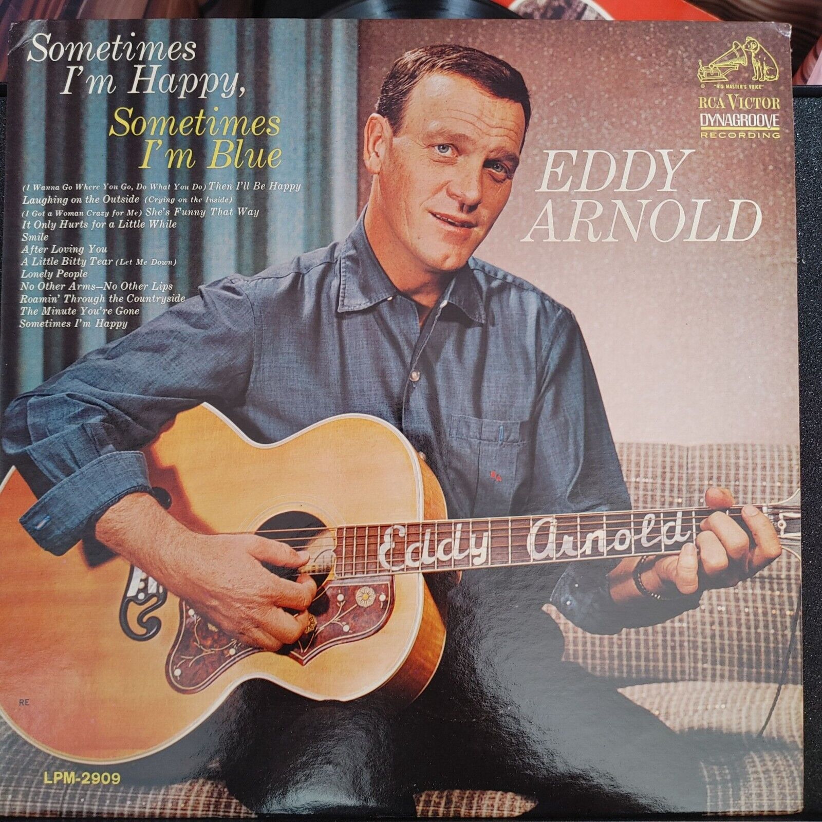 Vintage Vinyl LP Record Eddy Arnold - Sometimes I\'m Happy Sometimes I\'m Blue \'64