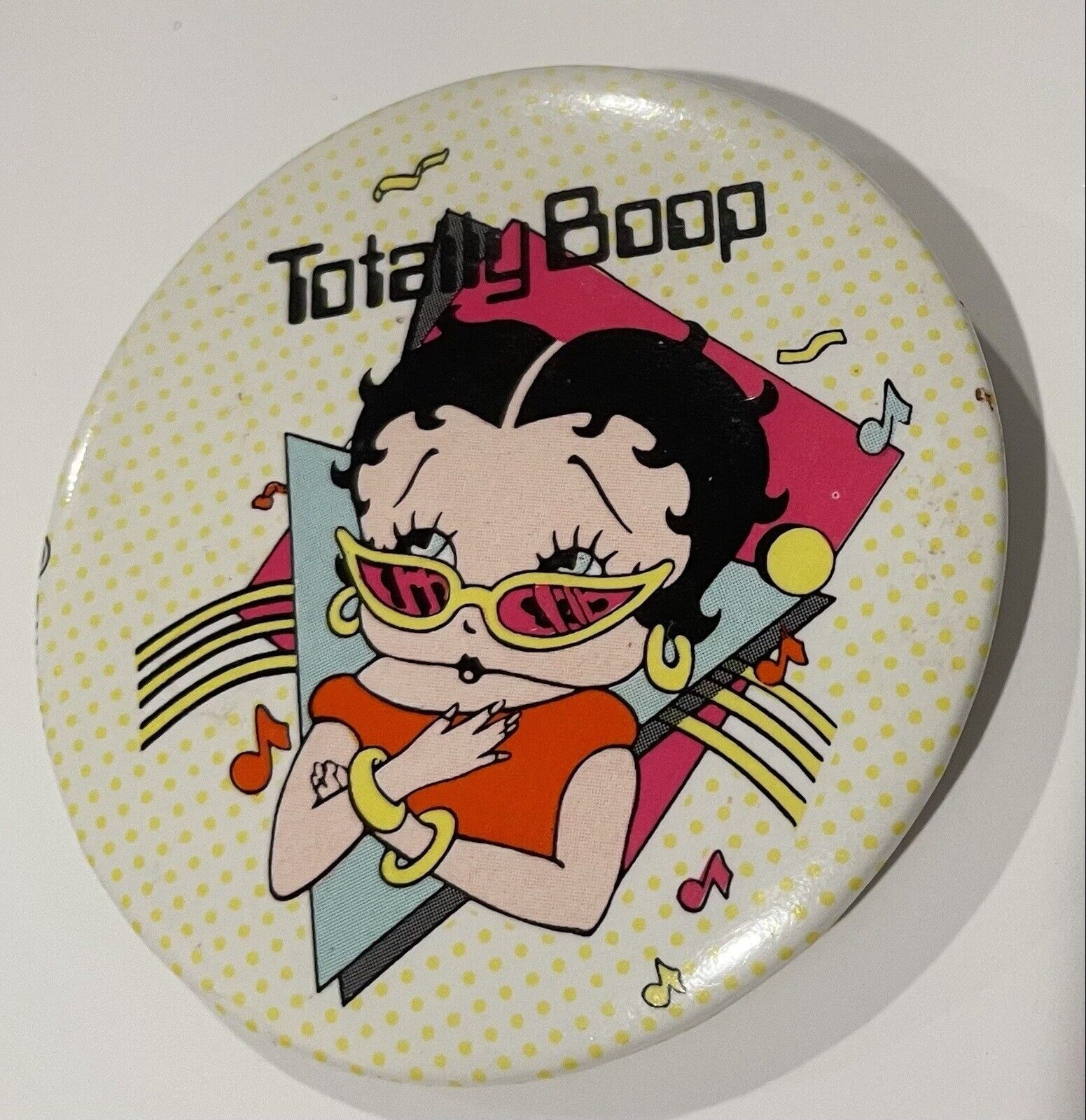 Betty Boop Totally Boop Music Pin Back Vintage Button King Features Syndicate