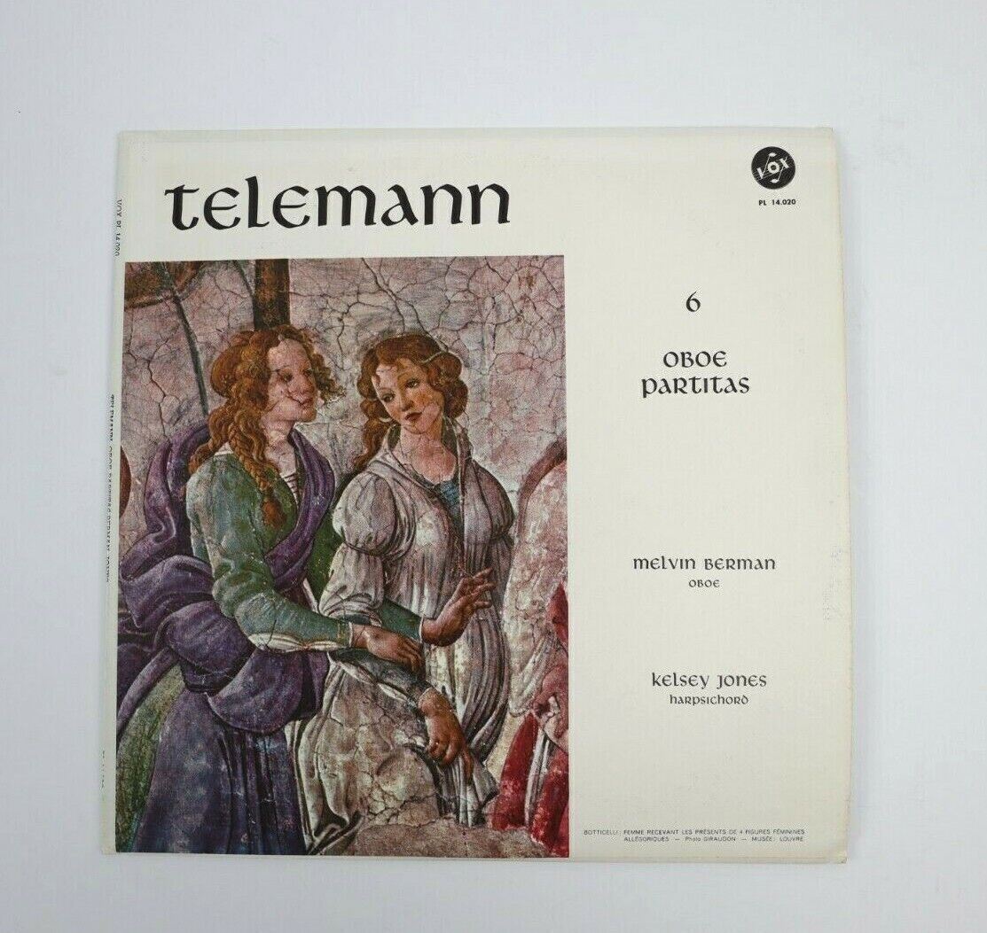 VTG Telemann Six Oboe Partitas - Melvin Berman - Vox PL 14.020 Vinyl Record 