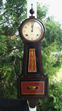 Antique 1910s - 1920s Sessions BANJO Wall Clock - Painted Glass - SEE VIDEO picture
