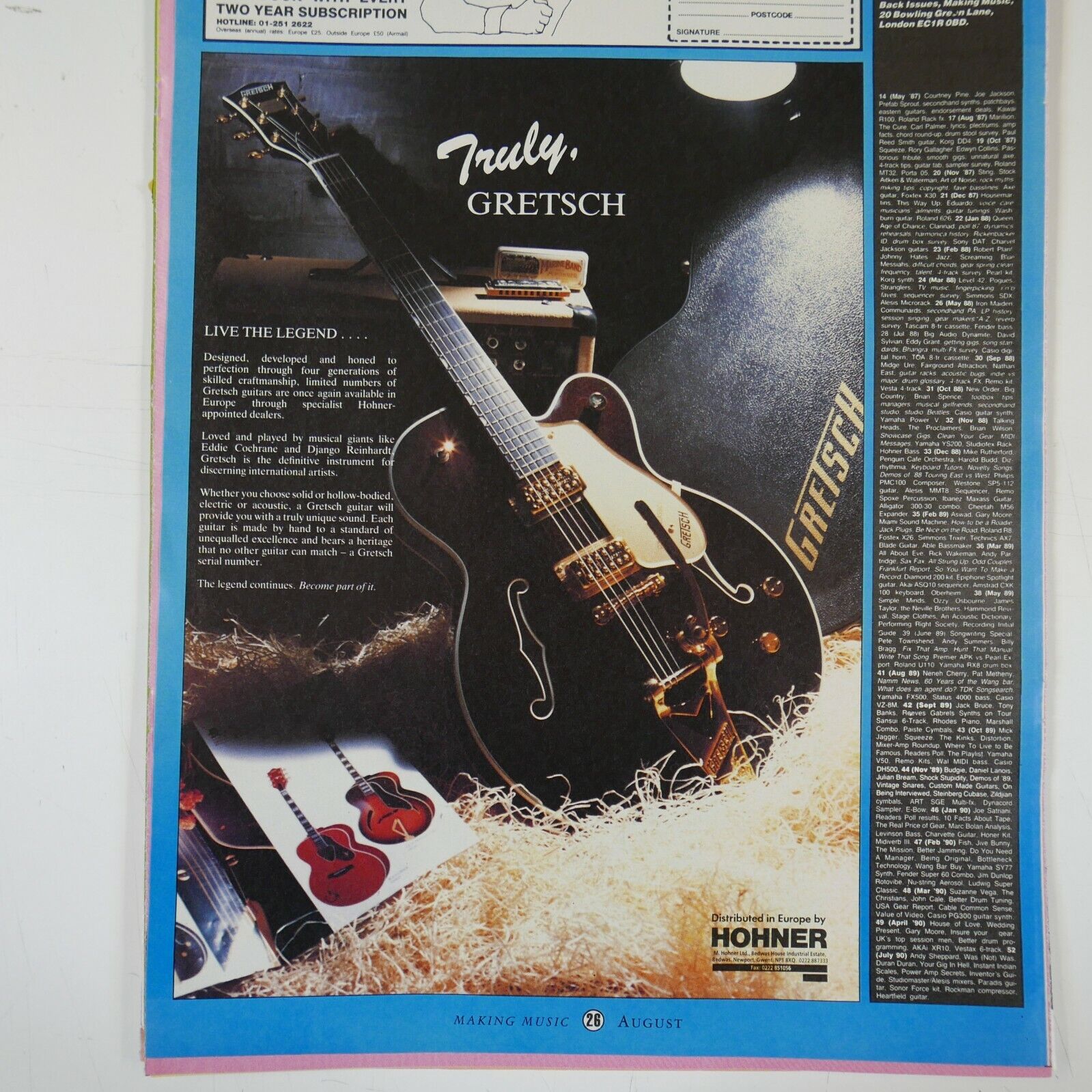 vintage 22x30cm magazine advert cutting GRETSCH