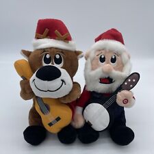 Gemmy Dueling Banjo Santa & Reindeer Plush Animated Christmas Music Song picture