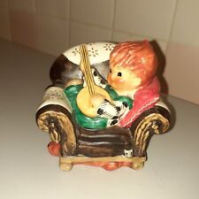 1958 Goebel Germany OFF KEY Boy Playing Banjo with Dog & Mouse Figurine picture