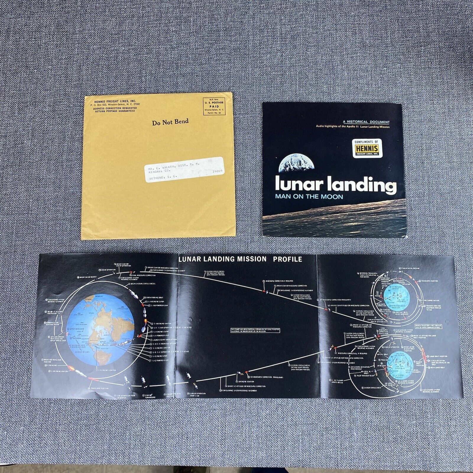NASA 1969 Space Man on the Moon Lunar Landing  Vinyl Record w/mailing envelope
