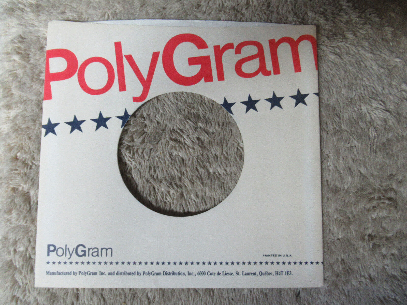 sleeve only POLYGRAM WHITE RED LETTERS  45 record company sleeve only    45