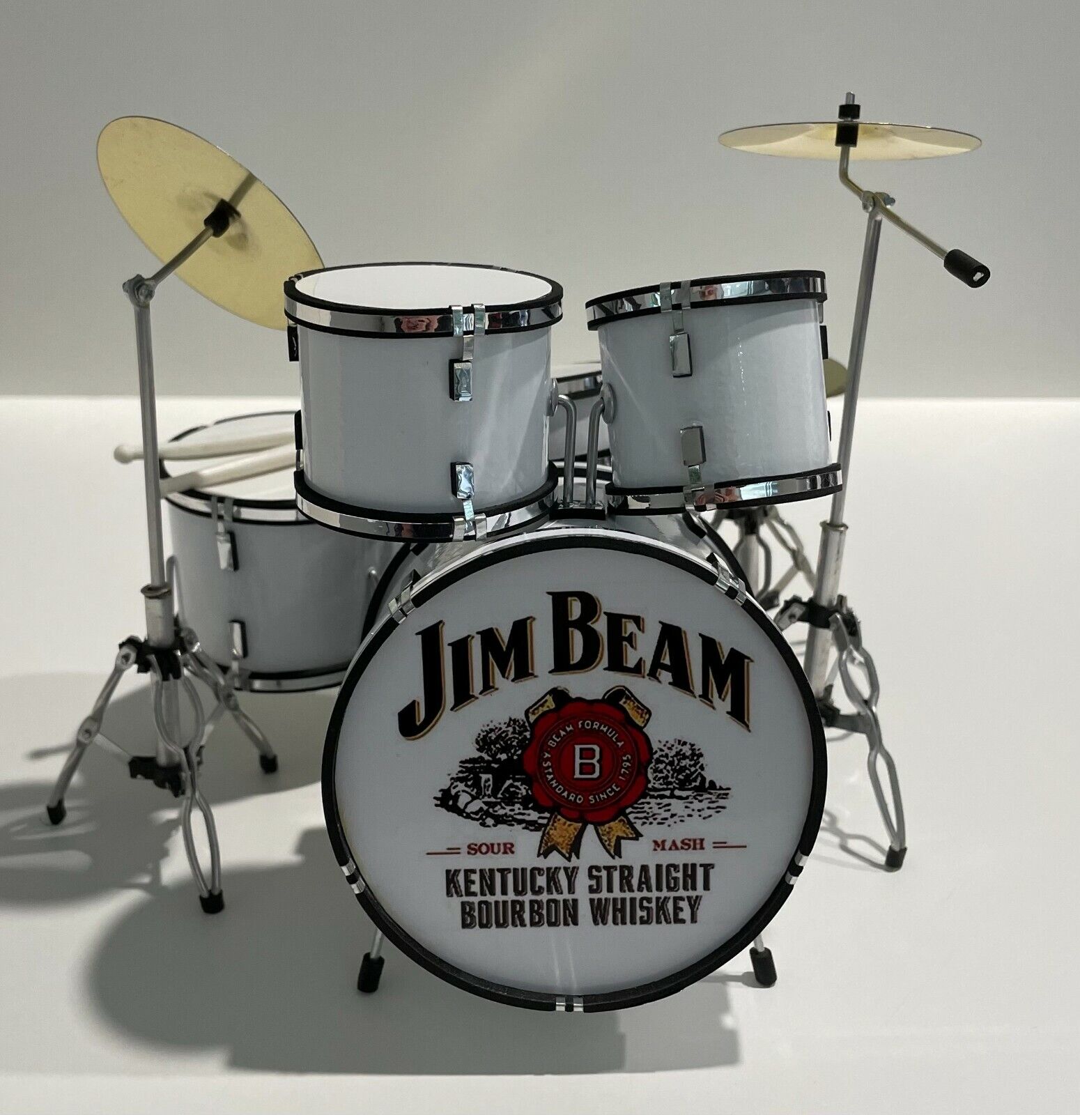 Jim Beam Miniature Replica Drum Kit Brand New 