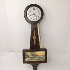 Gilbert Banjo Wall Clock For Parts Vintage Wind Up picture