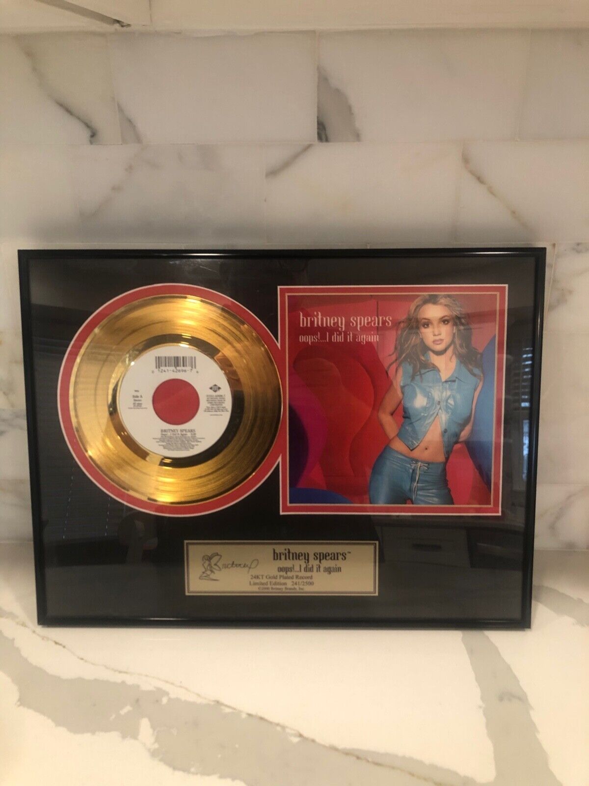 Vintage , Britney Spears 24k Gold Plated Record 99-00  LMTD EDTION - 241/2500 