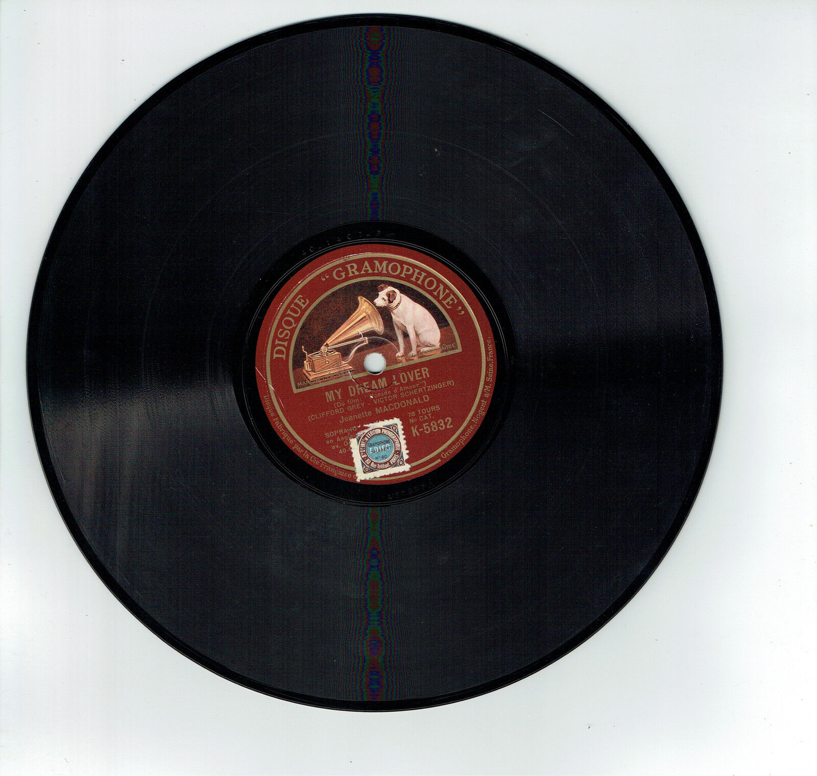 78 RPM Jeanette Macdonald Sound March Grenadier - Dream Lover - VM 5832 Rare