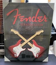 Fender Guitar Canvas Sign Stratocaster Electric Vintage Style Wall Decor 20”x24” picture