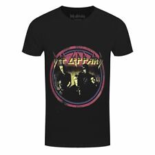 Men's Def Leppard Vintage Circle Black Crew Neck T-Shirt picture