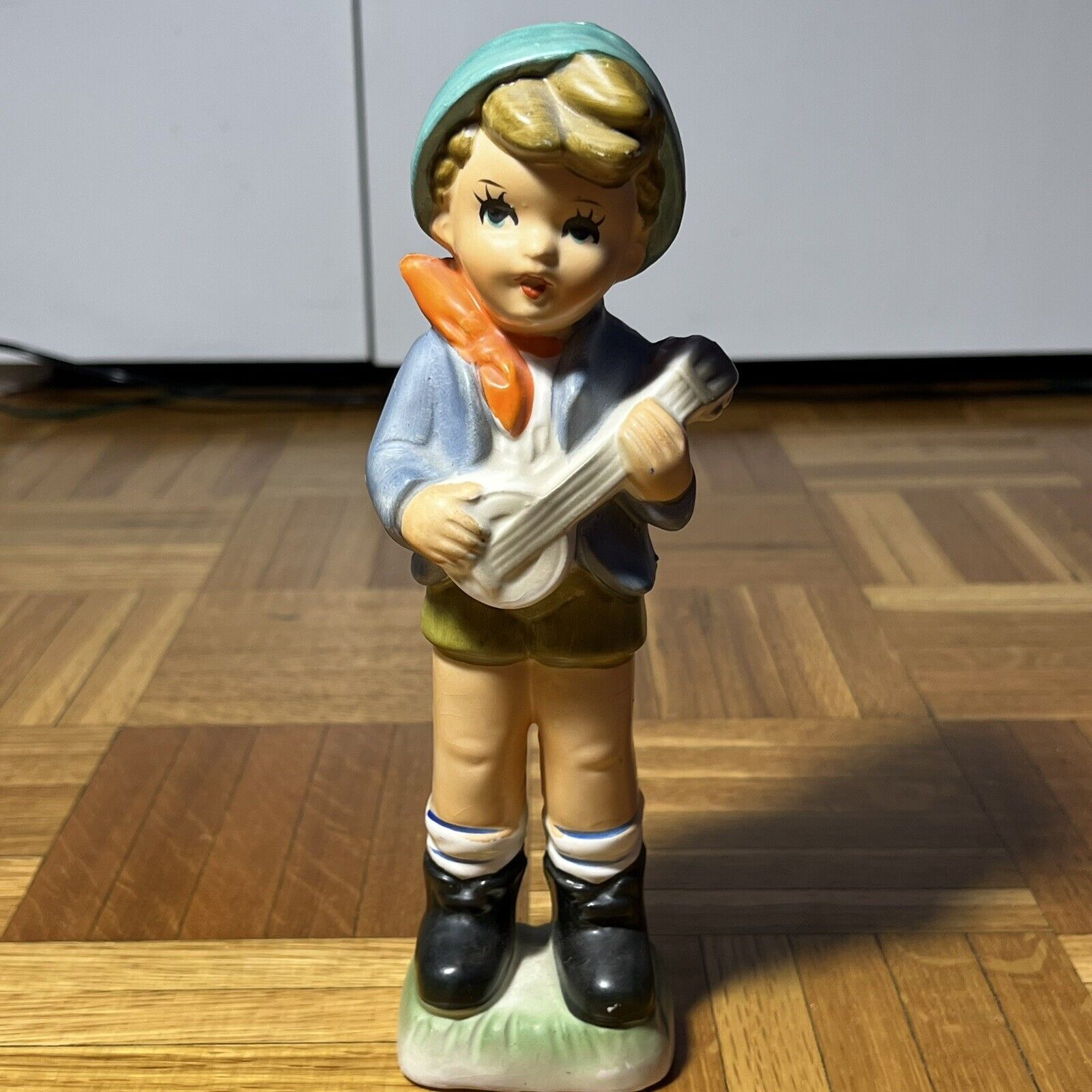 Boy with Guitar Vintage Ceramic Figurine Made in Japan ~9.5\