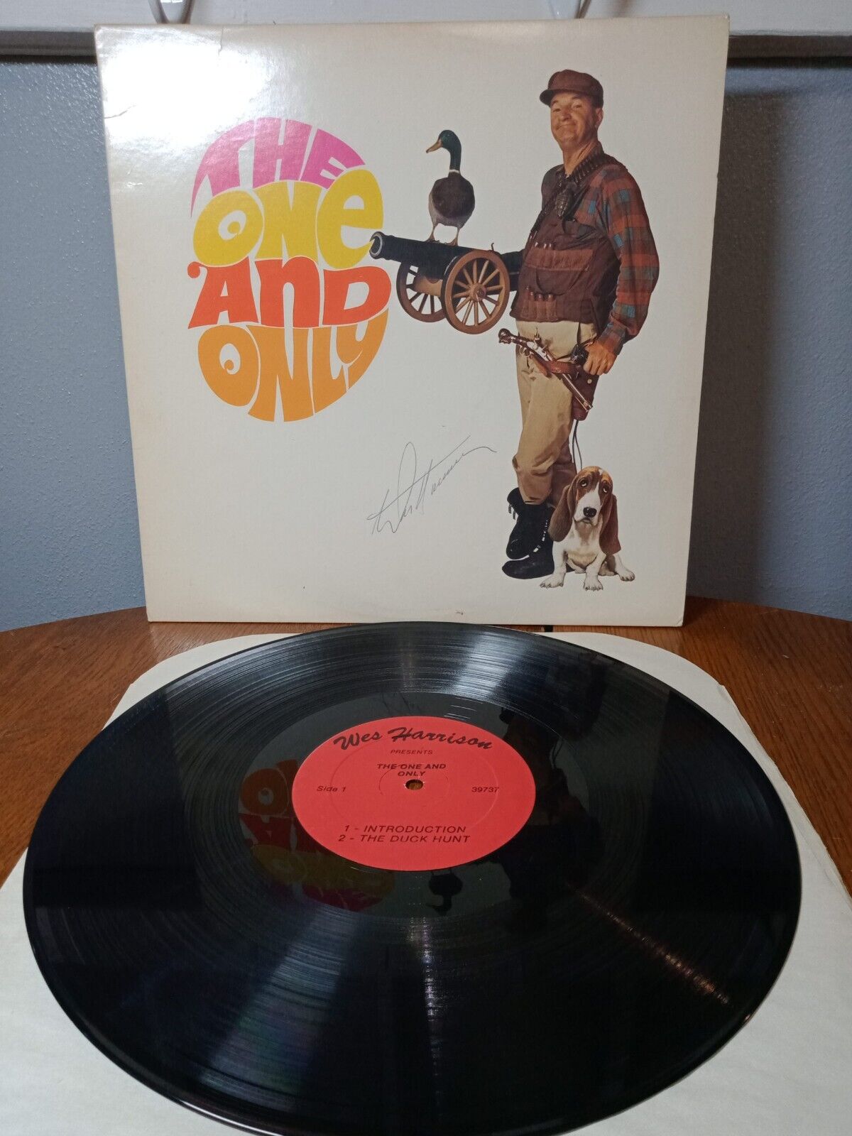 Vintage Vinyl LP Record Wes Harrison Appears Signed \