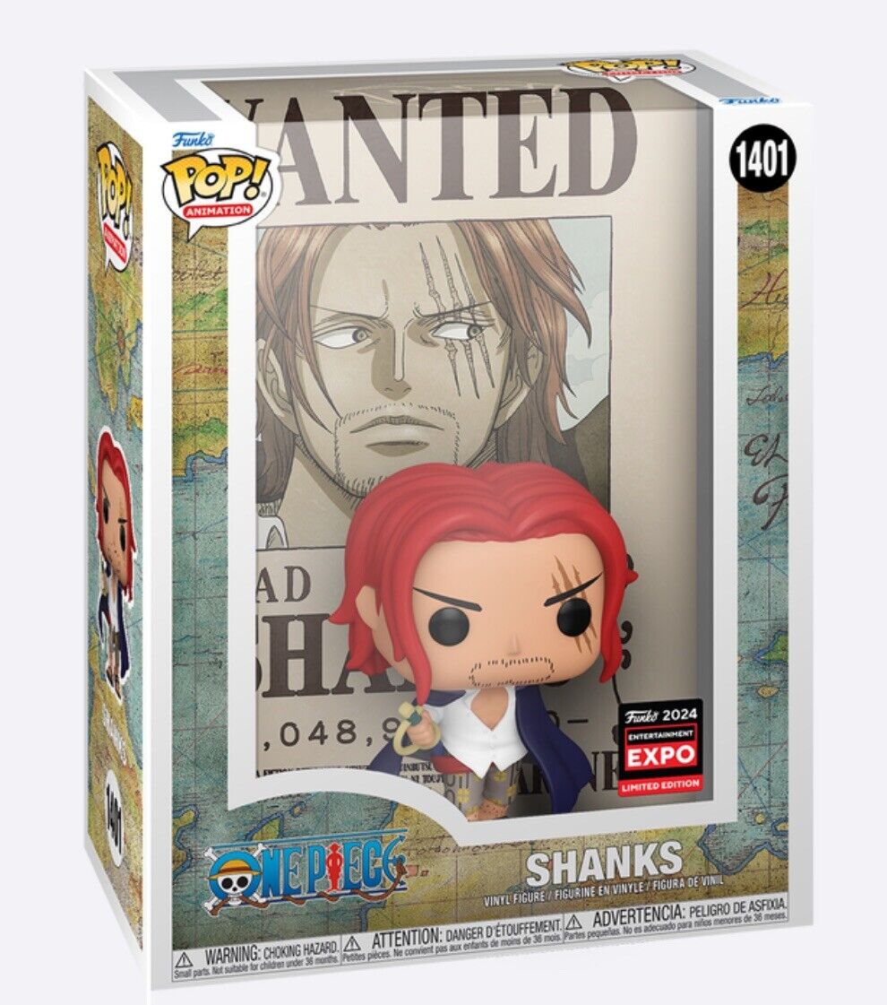 One Piece Funko Pop Shanks Wanted Poster *SHARED* Sticker C2E2 CONFIRMED SALE
