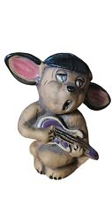Vintage Ceramic/Clay Mouse Playing Guitar 407 USA 4.25