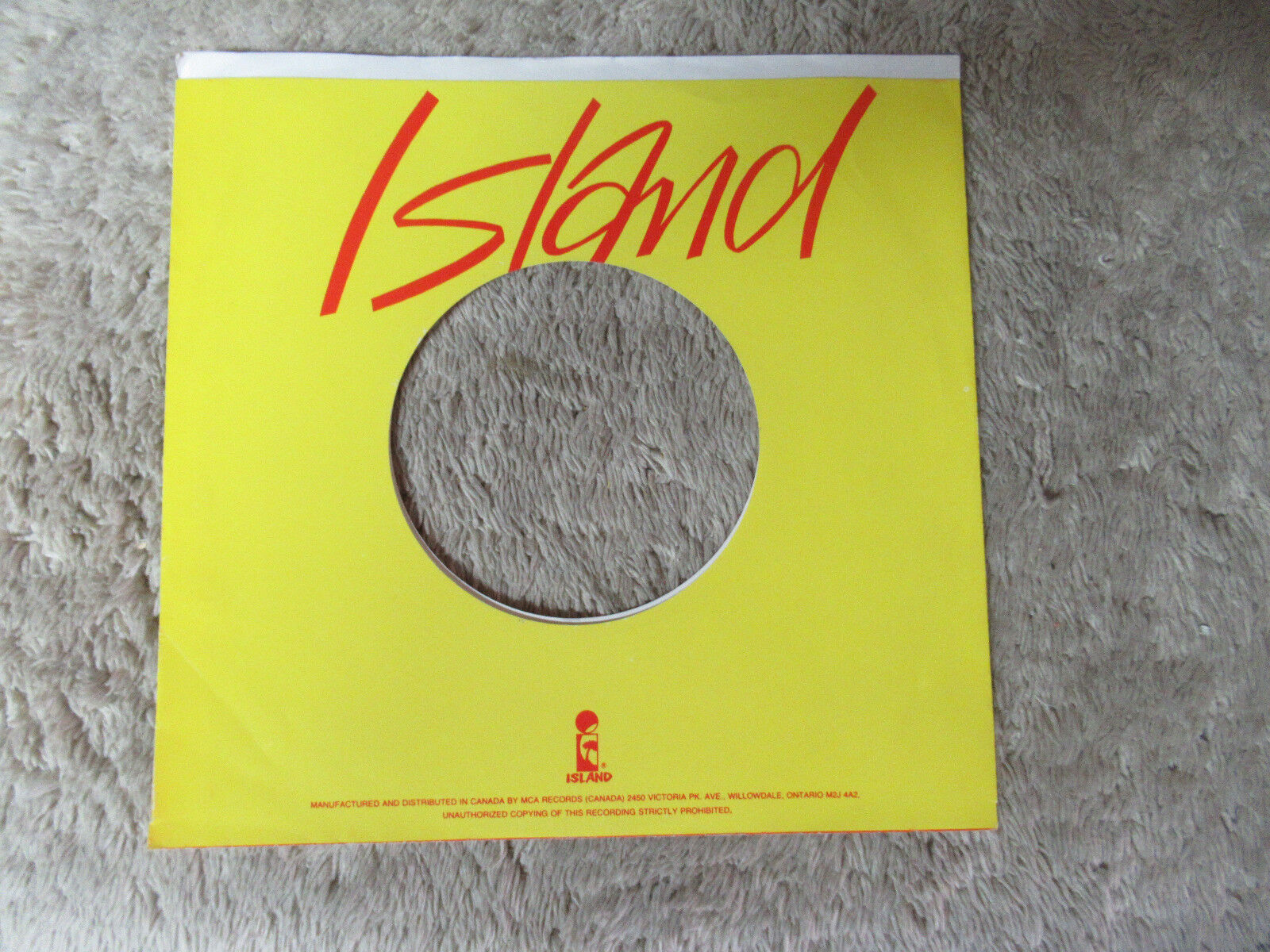  sleeve only ISLAND RED  YELLOW   45 record company sleeve
