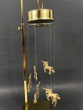 Vintage Brass Musical Unicorn Mobile Wind Chime 18” picture
