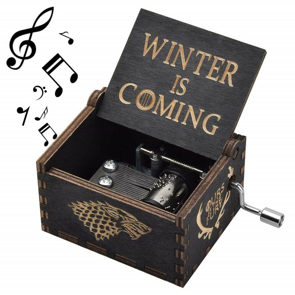 Retro Music Box Xmas Birthday Gift Toy For Kids Wooden Hand Cranked Handmade