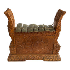 Vintage Indonesian Gangsa Wood Musical Instrument, 7 Bronze Bars picture