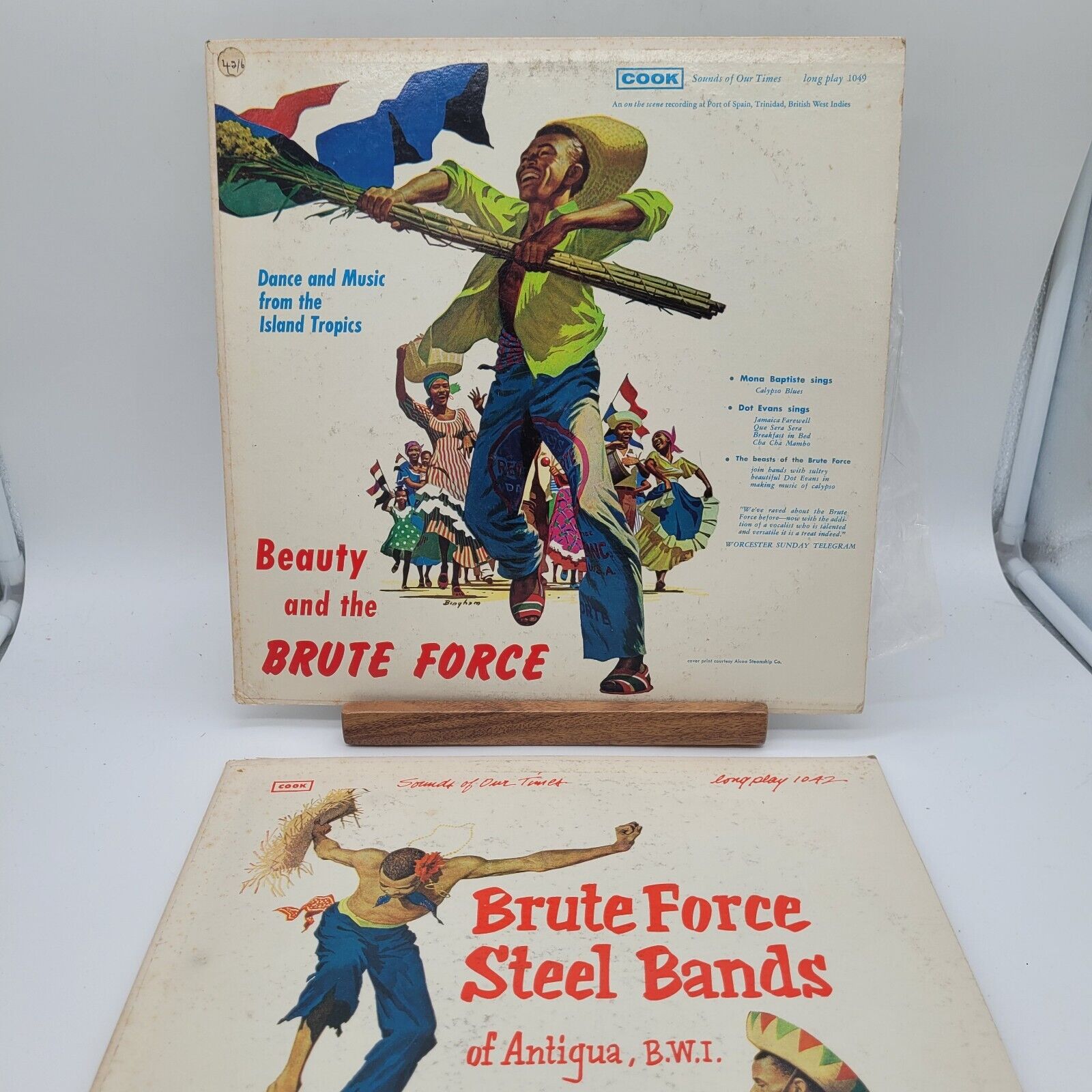 Beauty And The Brute Force Steel Bands 2x Lot BWI Cook Novelty Record Album 