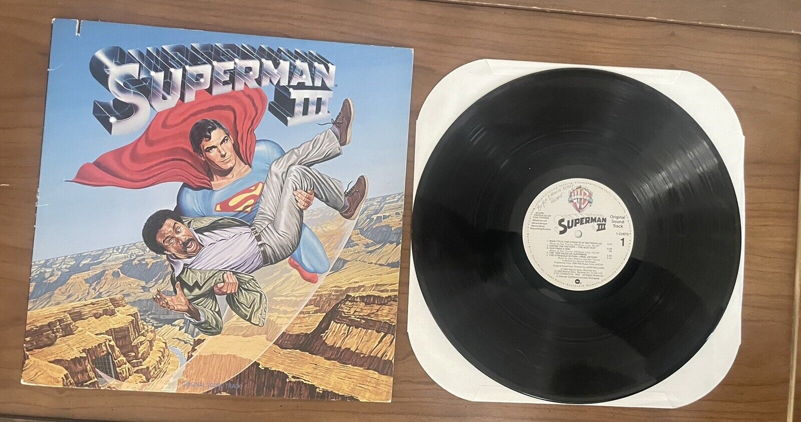 SUPERMAN III Soundtrack 123879 LP Vintage Vinyl DC Comics 1983 WB Rare