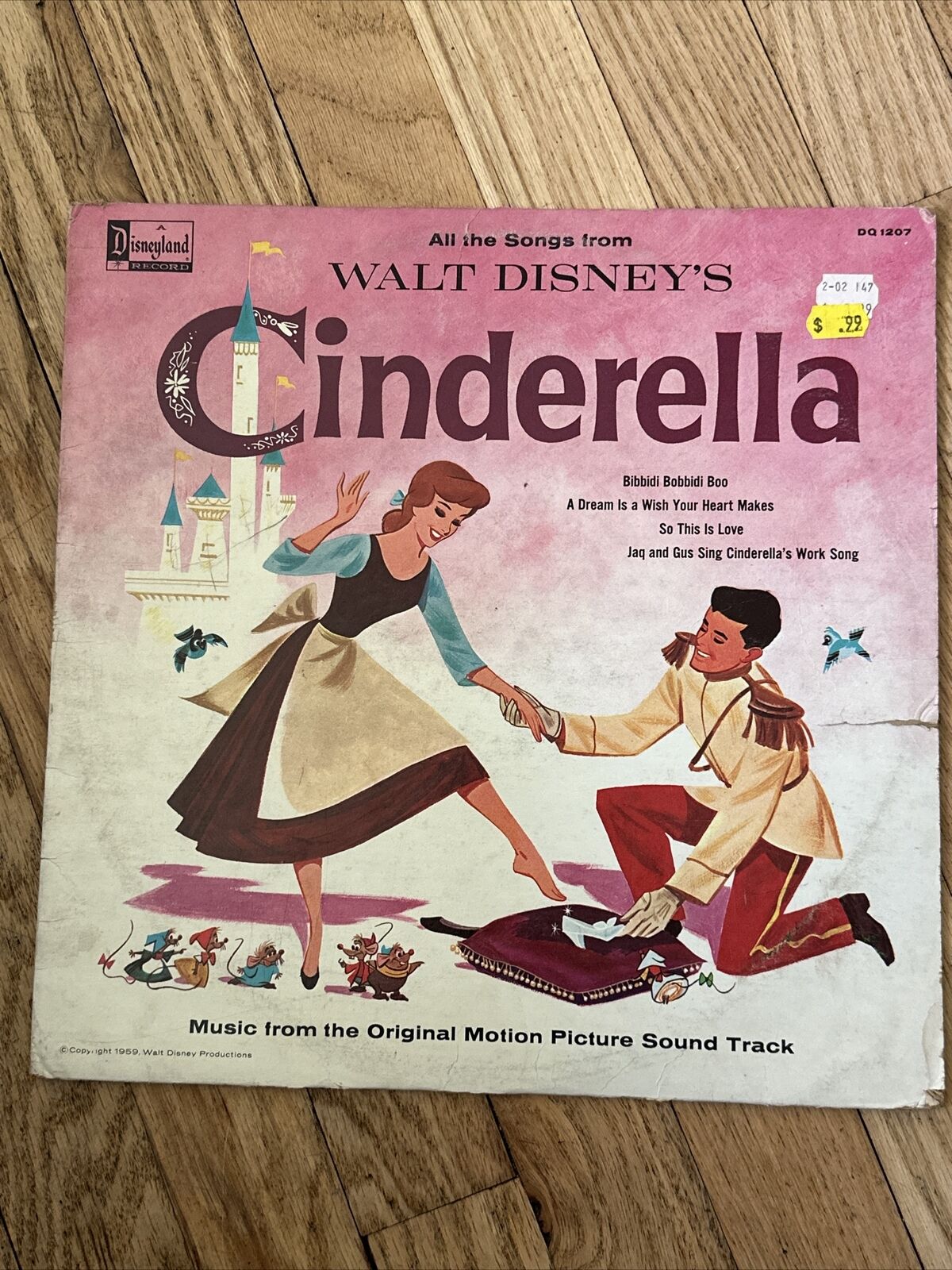 Walt Disney’s Cinderella 1963 Motion Picture Soundtrack Vinyl Record DQ1207