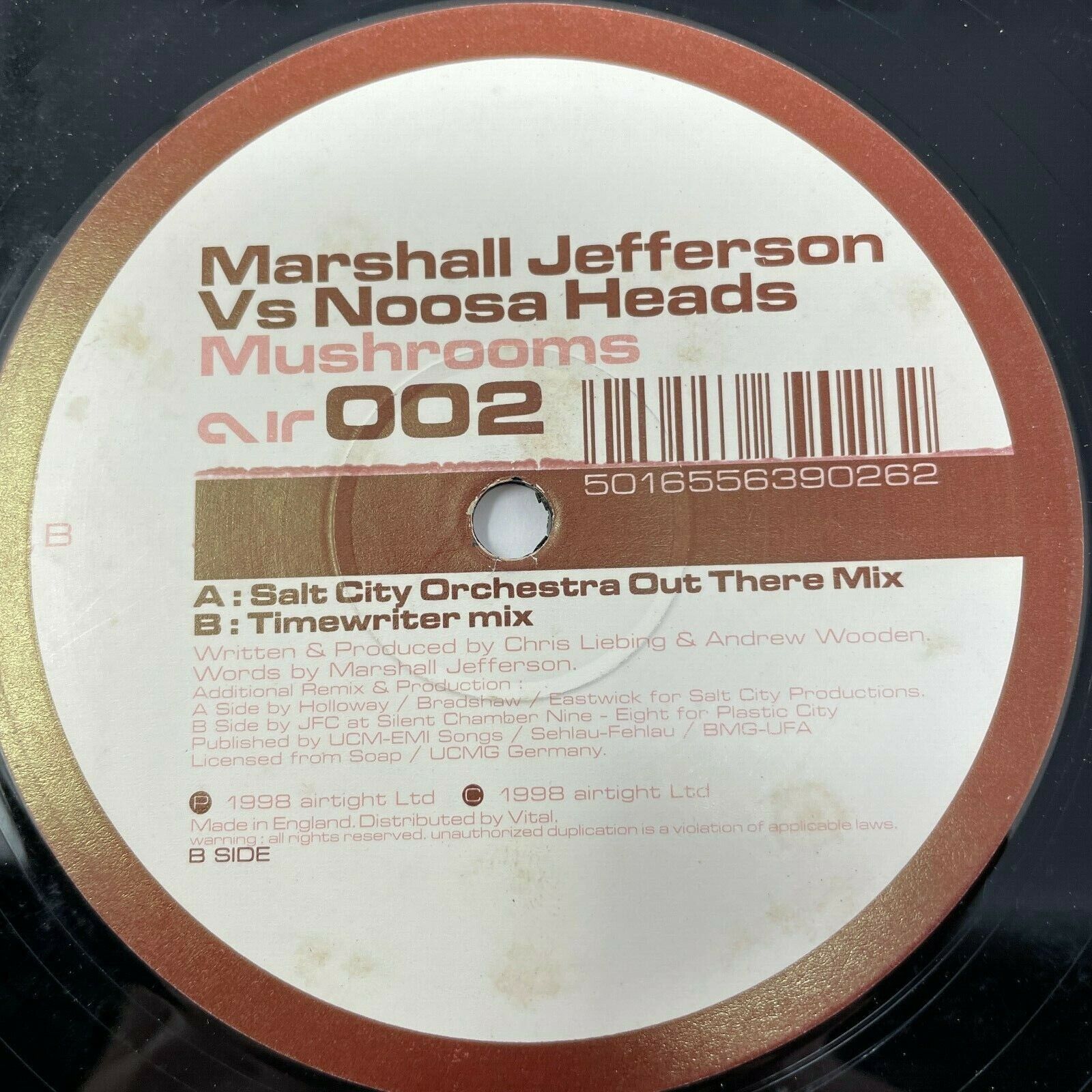 Marshall Jefferson Vs Noosa Heads Mushrooms Vinyl Record UK House Import 1998