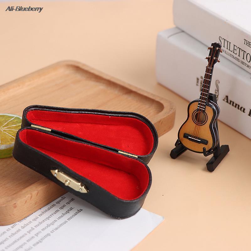 Mini Guitar Model Replica with Stand Case Spot goods Musical Instrument Ornament