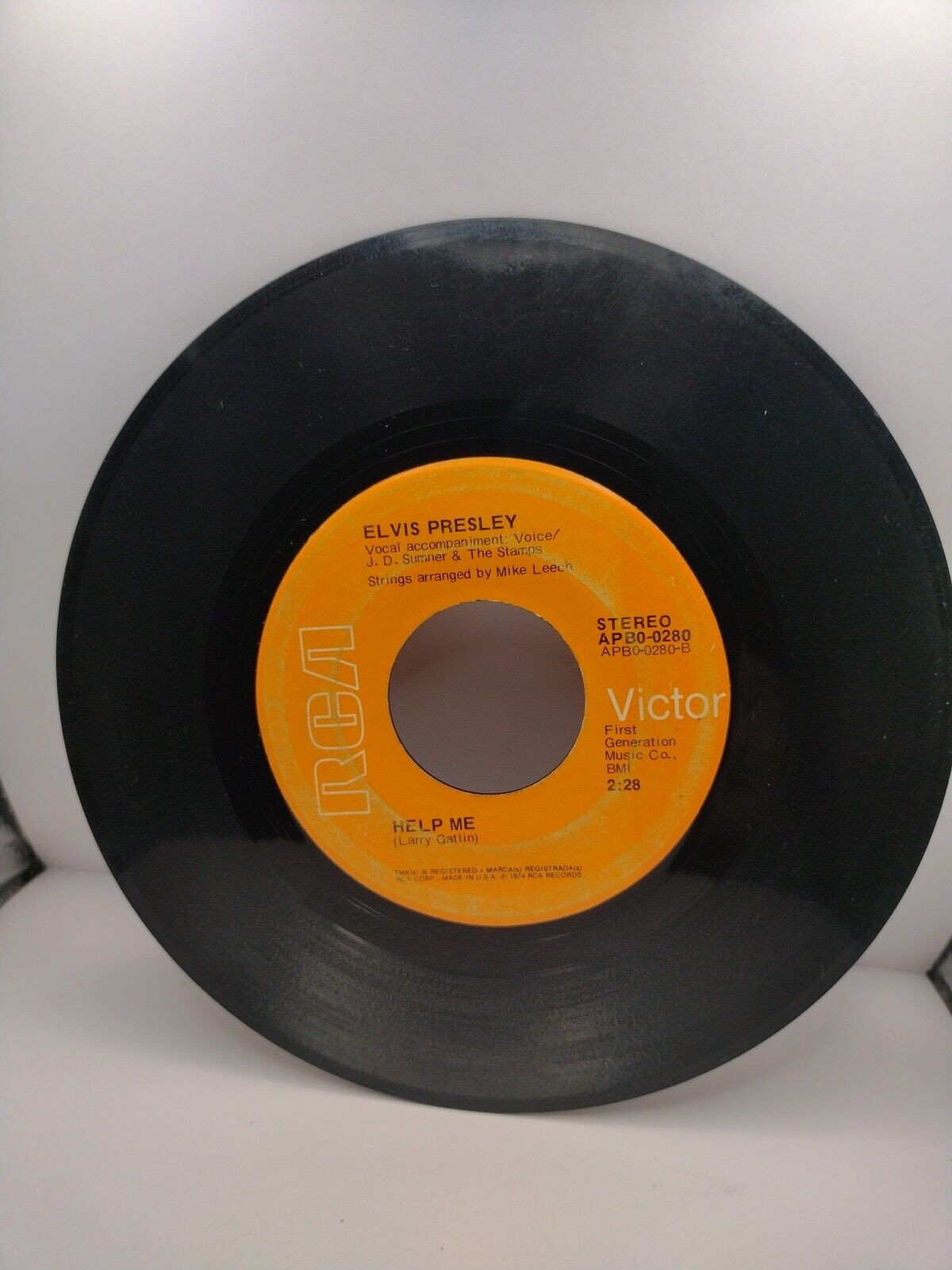 45 RPM Elvis Presley RCA VICTOR 0280 Help me   