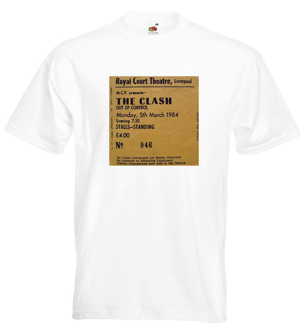 The Clash Concert Ticket T Shirt Royal Court Theatre Liverpool \'84 Joe Strummer 
