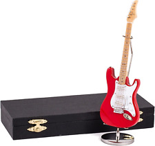 s Co. Red Electric Guitar with Case and Stand Replica Miniature Figurine 7 Inch  picture