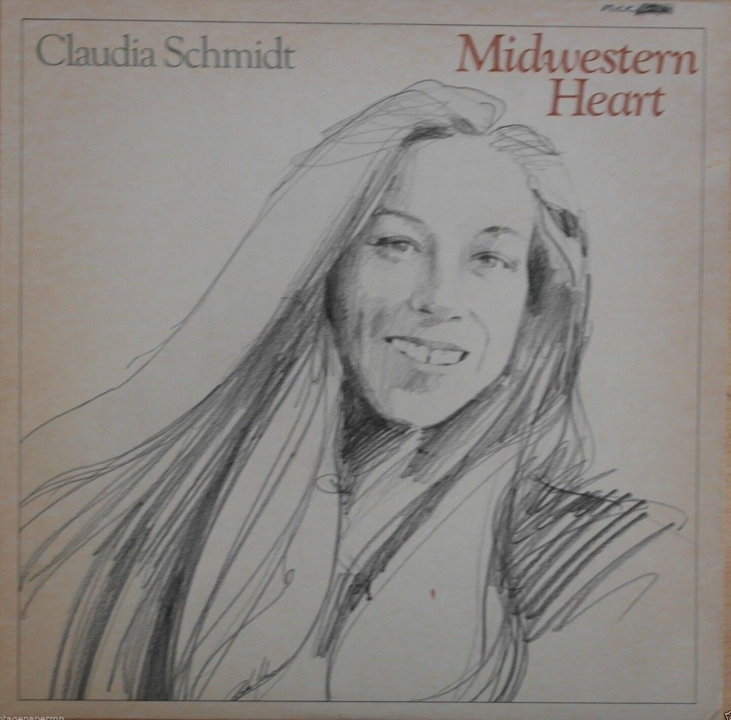 Vintage Claudia Schmidt ‎– Midwestern Heart 1981 Vinyl LP Record