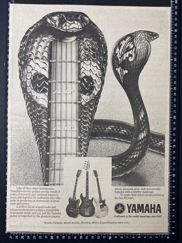 YAMAHA ELECTRIC GUITARS - COBRA - 1979 VINTAGE POSTER SIZE ADVERT XLA1